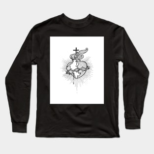 Jesus Christ Sacred Heart illustration Long Sleeve T-Shirt